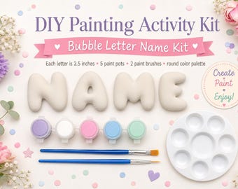 DIY Name Painting Kit, Bubble Letter Name Craft