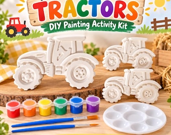 Tractor Set  Painting Kit, Farm Birthday Party Activity