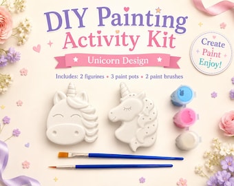 Unicorn-DIY Plaster Painting Kit for Kids, Paint Your Own Figures, Birthday Party Activity
