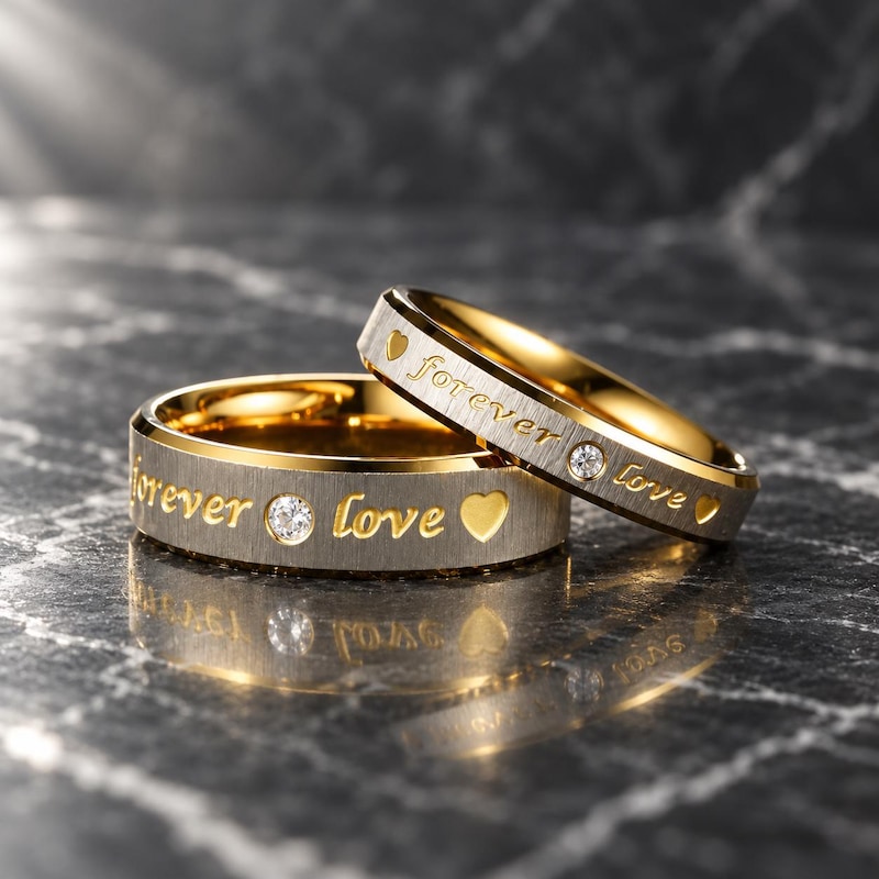2 Rings Layout Two Tone Ring Men Leaf - Etsy UK