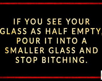 ¡Vidrio medio lleno! 8x12 Metal Sign Distressed Image Woman Cave Tiki Bar Office Workplace Inspirational Motivational