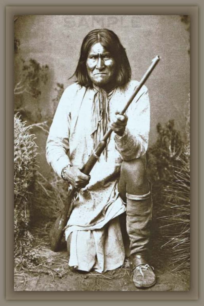 Geronimo Native American Distressed All Weather 8x12 Metal Etsy