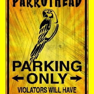 Parrothead Parking Only Distressed All Weather 8x12 Metal Sign  Made in USA!  Happy Hour 5 O'Clock Somewhere  Tiki Bar