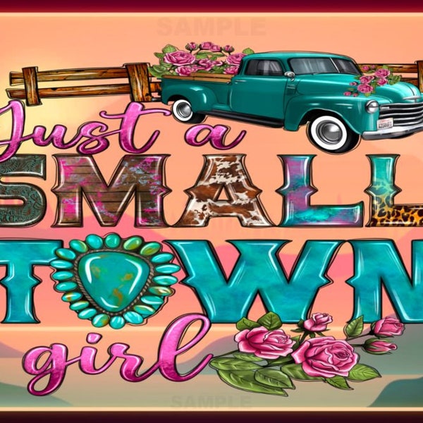 Small Town Girl 8"x12" All Weather Metal Sign! Made in USA!  She Shed Cowgirl Decor