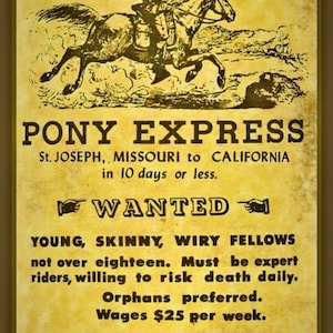 Pony Express! Distressed All Weather 8x12 Metal Sign!  Made In USA!  Log Cabin Decor Western Cowboy Saloon Western Ranch