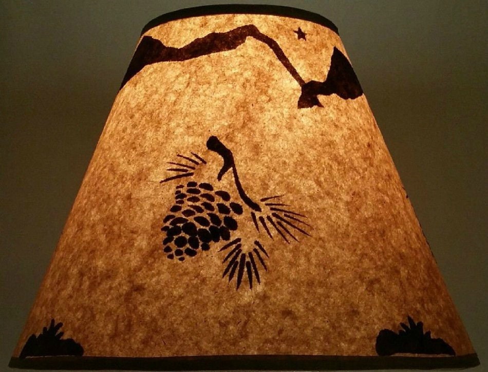 Rustic Pine Cone Lamp Shade 12 Inch Bottom Diameter 9 Zoom