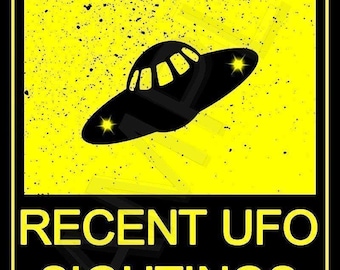 World's Greatest Signs! 8"x12" All Weather Metal Alien Abductions UFO Beware! Man Cave Garage Bar Decor