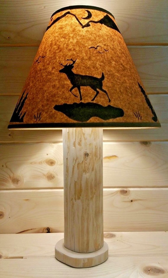 ELK LAMP SHADE RUSTIC PARCHMENT PAPER 12/" CLIP ON LODGE LOG CABIN HUNTER DECOR