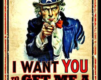 Get Me A Beer! Made In USA 8&quot;x12&quot; Metal Sign Man Cave Bar Garage Saloon Pub Funny Drinking Uncle Sam Man Cave Decor
