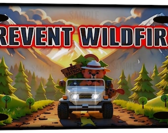 Smokey Bear 6"X12" License Plate  Officially Licensed U.S. Forest Service  Made In USA!