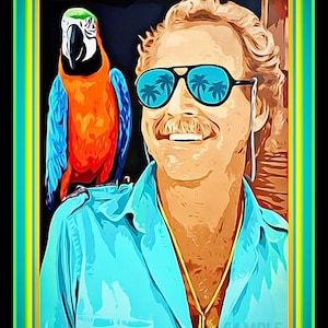 World&#39;s Greatest Signs! Jimmy Buffett Tribute! All Weather 8&quot;X12&quot; Metal Sign Happy Hour Luau Pool Beach Tiki Bar Fins Up Parrothead Decor