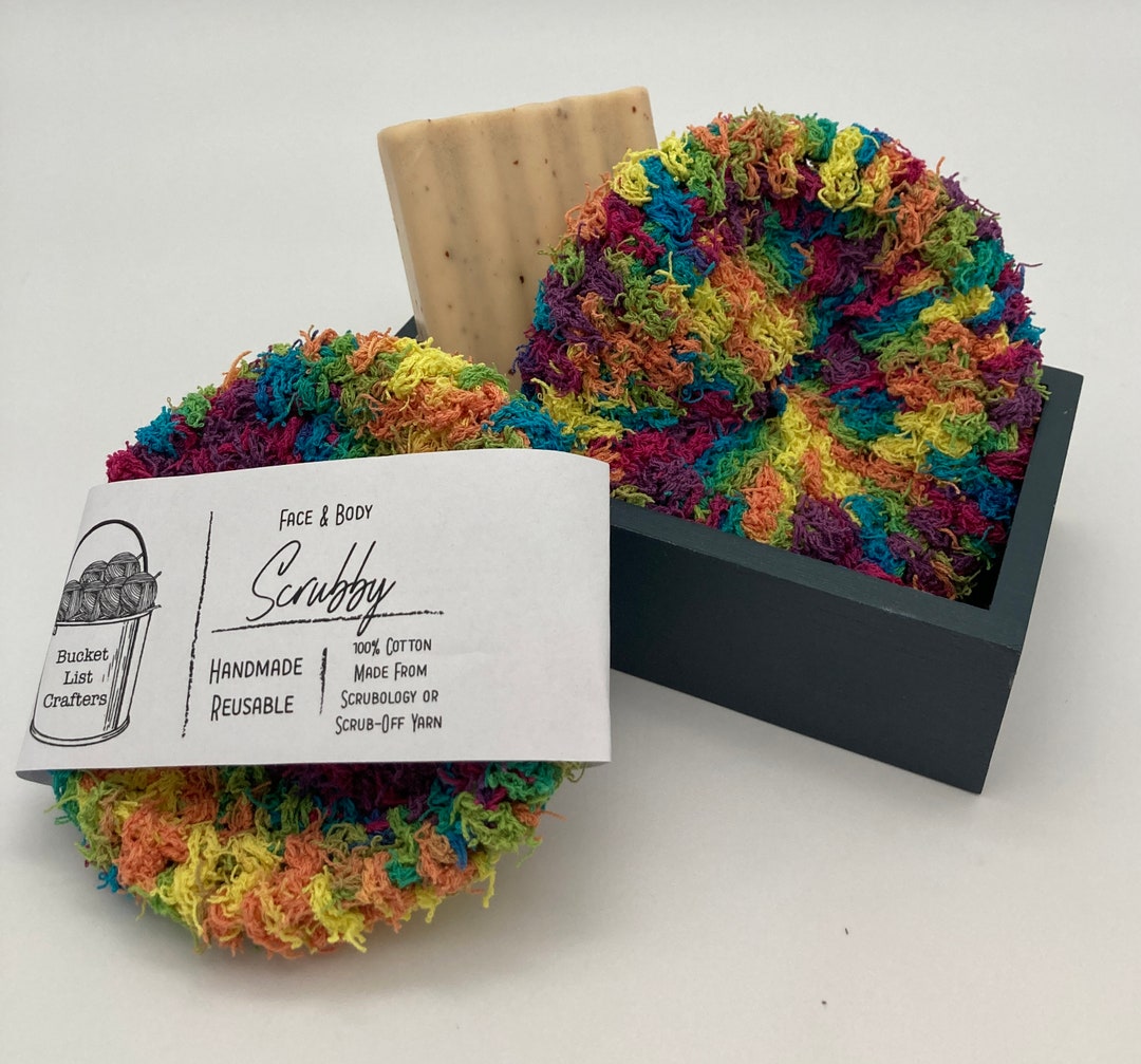 Rainbow 100 Cotton Scrubbies for Face/body or Kitchen/dish Etsy