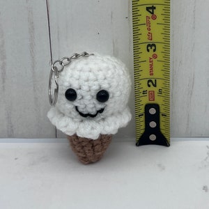 Ice Cream Cone Amigurumi Crochet Keychain