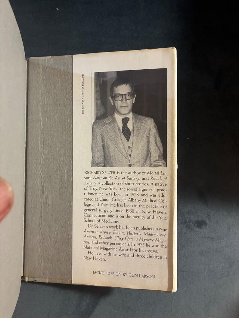 Confessions of a Knife by Richard Selzer 1979 First Edition First Printing Near Fine/Very Good image 5