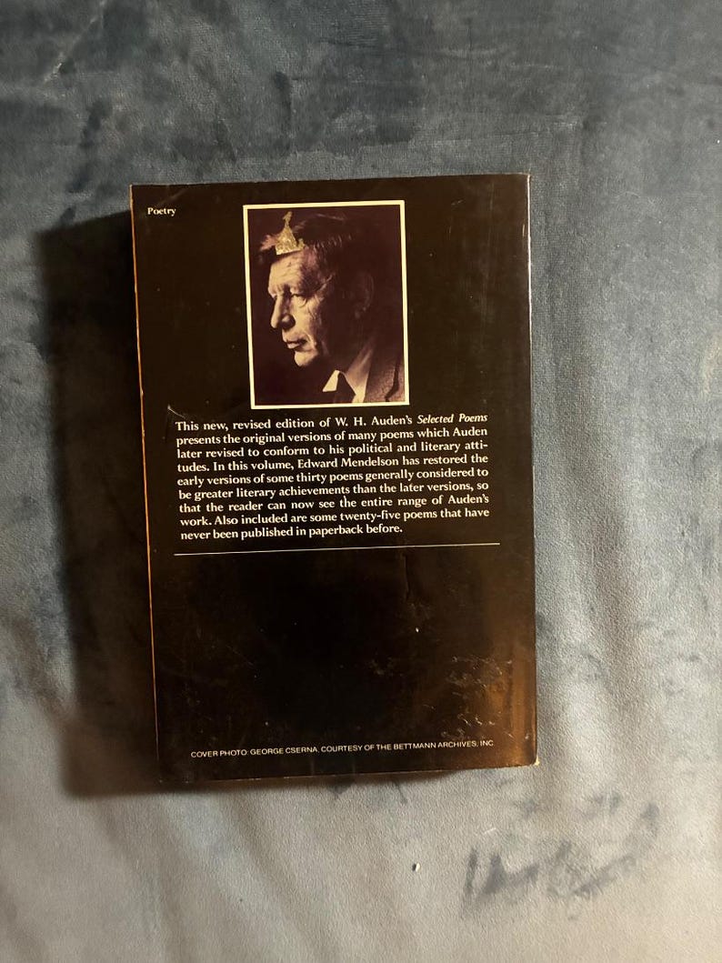 Selected Poems by W. H. Auden First Edition First Printing Very Good image 2