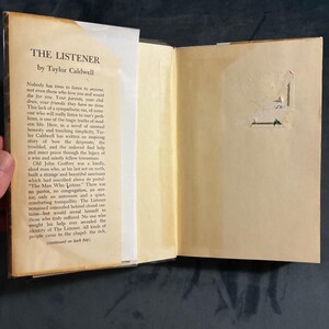 The Listener by Taylor Caldwell: 1960 First Edition Hardcover (Very Good/Good) image 5