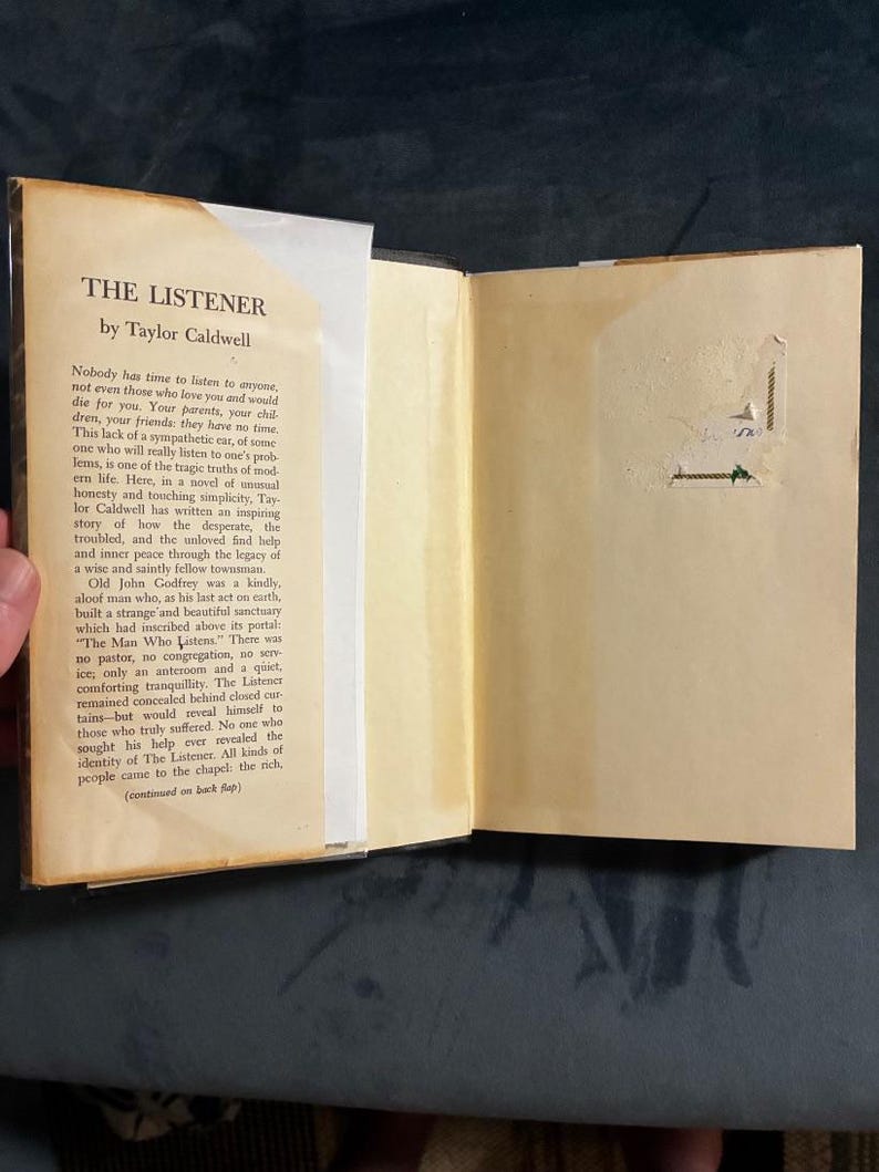 The Listener by Taylor Caldwell: 1960 First Edition Hardcover (Very Good/Good) image 5