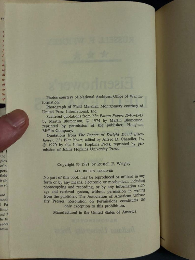 Eisenhower's Lieutenants: The Campaign of France and Germany Volumes 1, 2 Russell F. Weigley Book Club Edition image 7