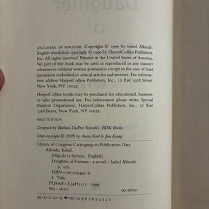 Hija de la fortuna, de Isabel Allende: Primera edición, primera impresión (Excelente estado/Casi excelente estado) imagen 6
