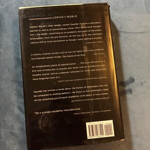 Sophie's World by Jostein Gaarder First Edition 8th Near Fine/Near Fine image 9