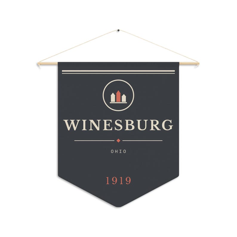 Winesburg Ohio 1919 Literary Pennant – Sherwood Anderson Classic Literature Decor image 2