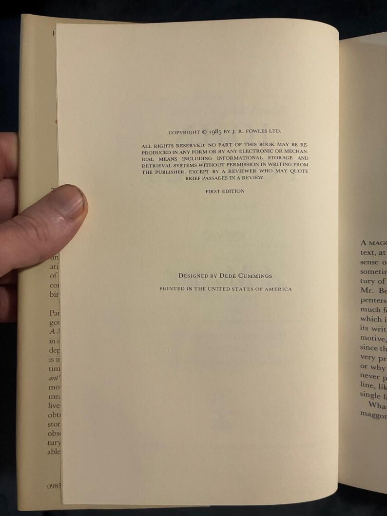 A Maggot by John Fowles First Edition First Printing Near Fine/Very Good image 4