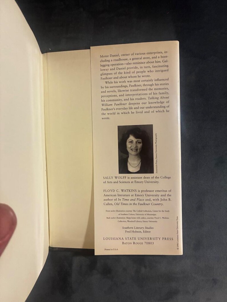 Talking About William Faulkner by Sally Wolff Signed 1996 First Edition first printing image 8