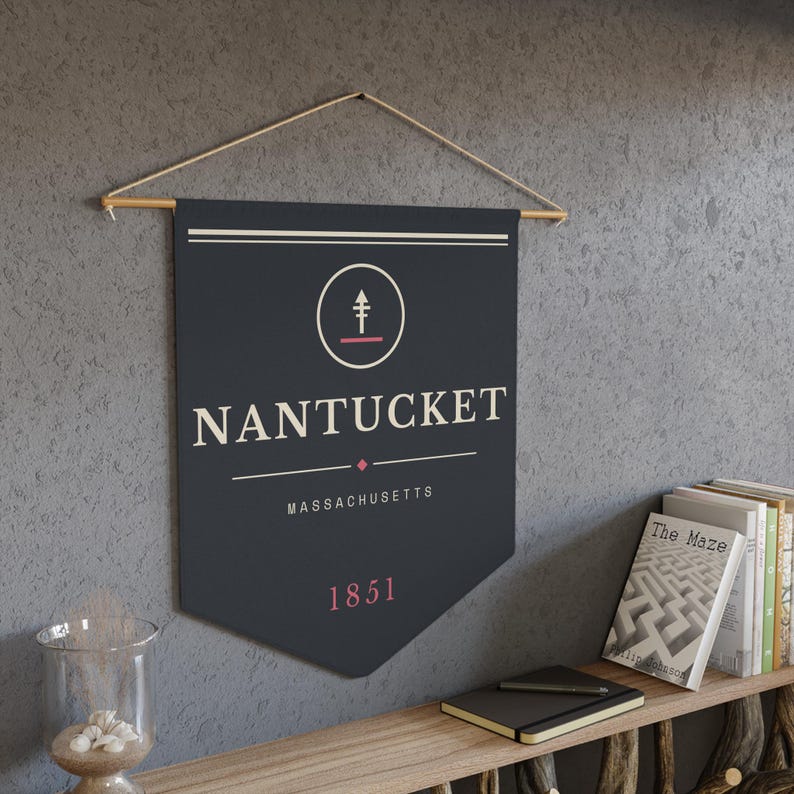 Nantucket Pennant, Literary Wall Art, Moby Dick Print, Coastal Decor image 5