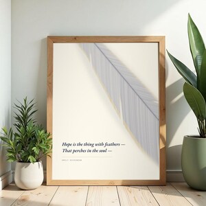 Hope Is the Thing With Feathers - Emily Dickinson Poster, Literary Wall Art image 3
