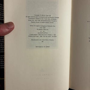 Alienisten av Caleb Carr 1994 Första upplagan 7:e tryckningen Nästan bra/Mycket bra bild 3