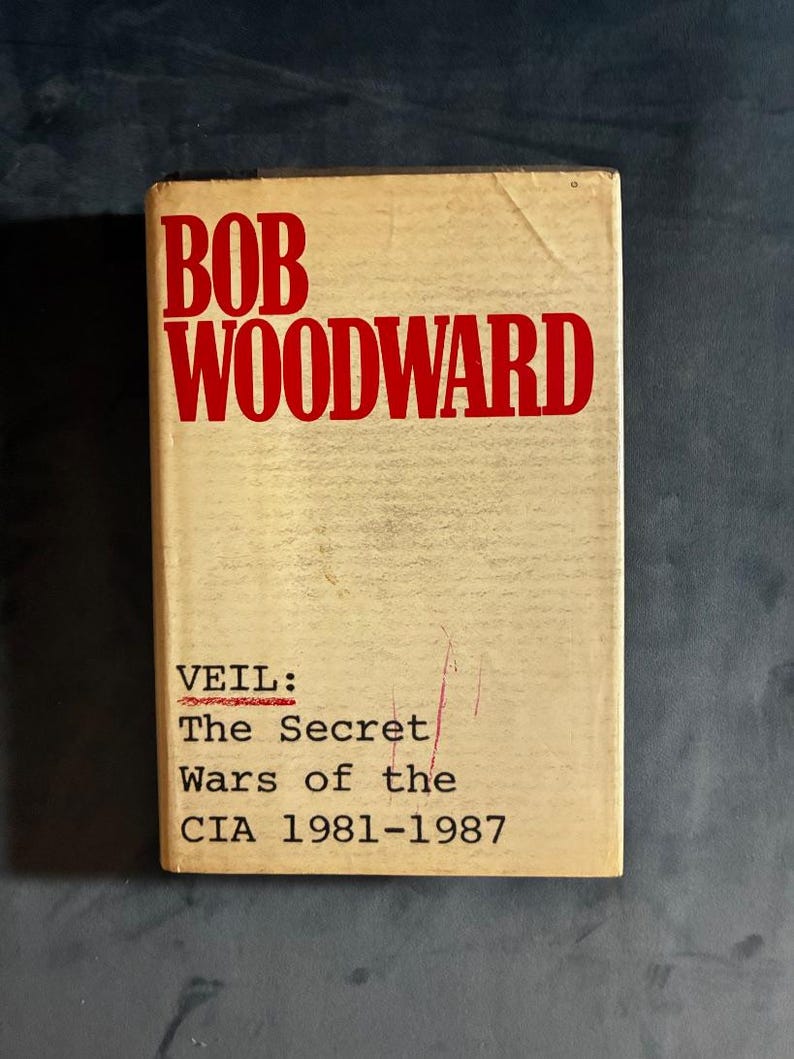 VELO: Las guerras secretas de la CIA 1981-1987 por Bob Woodward 1987 Primera edición Primera impresión Muy buen estado/Buen estado imagen 1