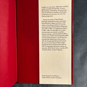 Jahre des Umbruchs von Henry Kissinger, 1982, Erste Auflage, erster Druck, sehr guter bis neuwertiger Zustand, Hardcover. Bild 8