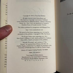Muttersprache von Demetria Martínez, 1996, Erstausgabe, sehr gut erhalten. Bild 3