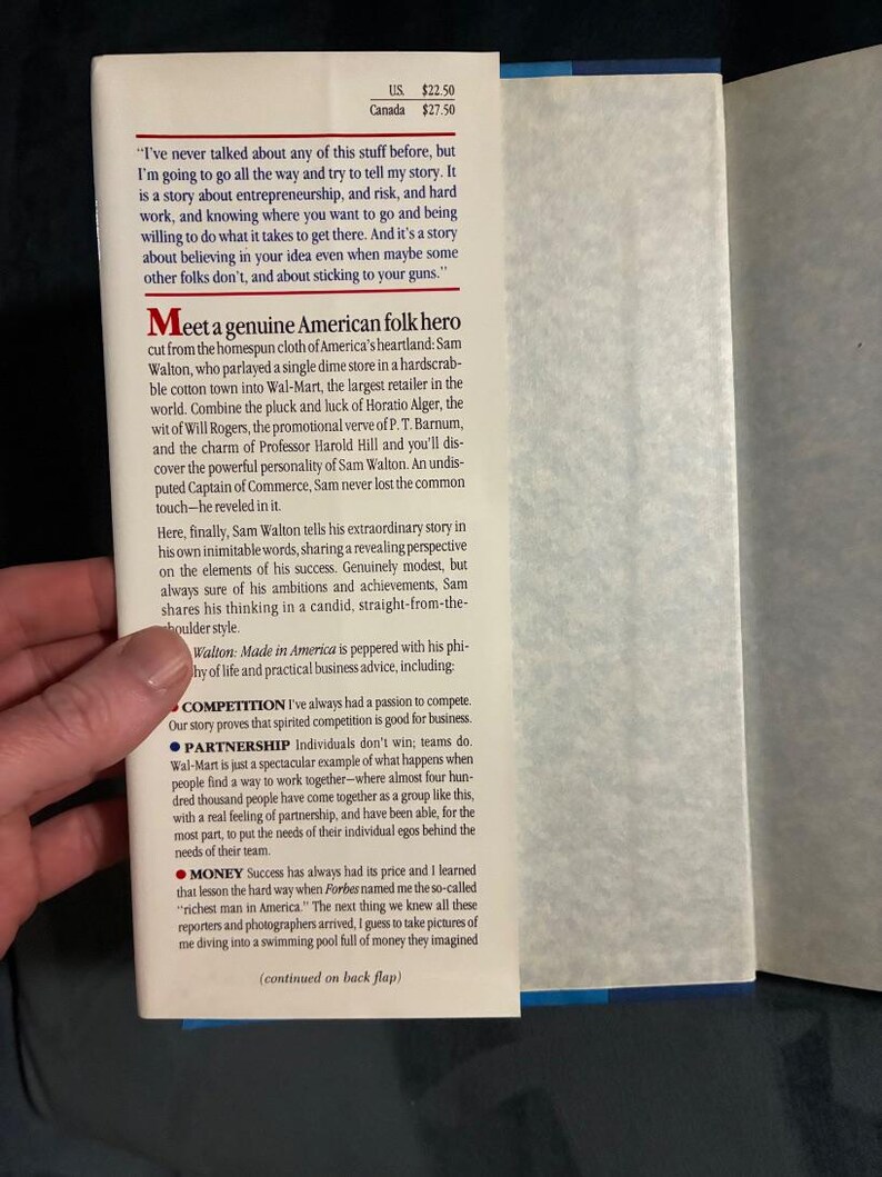 Sam Walton: Made in America — My Story by Sam Walton with John Huey 1992 First Edition First Printing Near Fine/Very Good Hardcover image 2