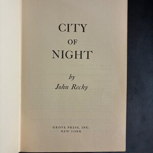 City of Night by John Rechy First Edition Third Printing Very Good image 3