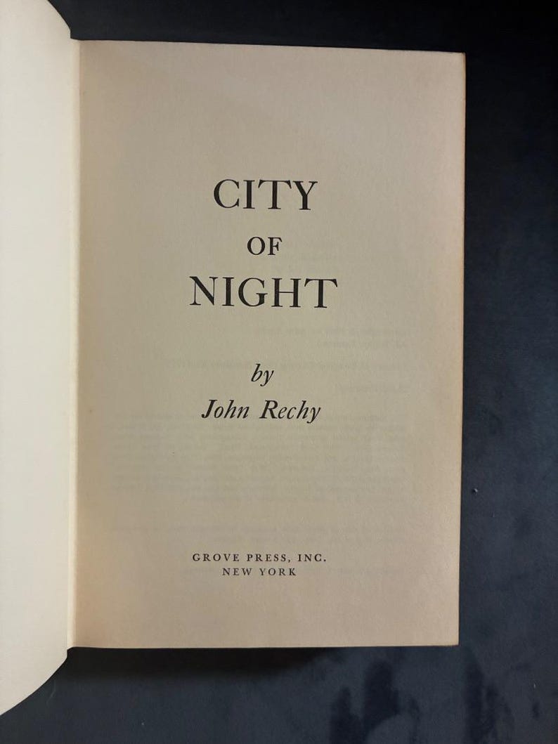 City of Night by John Rechy First Edition Third Printing Very Good image 3