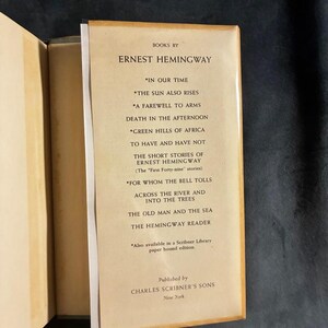 Stary człowiek i morze Ernesta Hemingwaya 1952 Pierwsze wydanie Prawie w dobrym stanie/bardzo dobrym Oprawa twarda zdjęcie 6