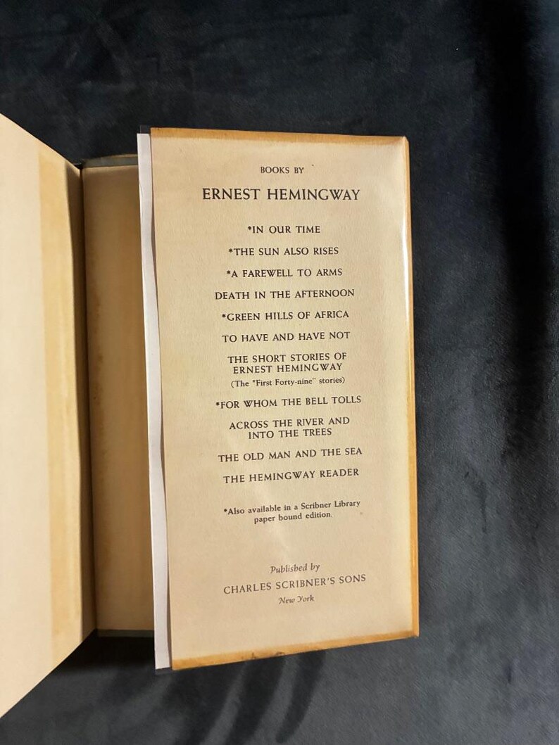 Stary człowiek i morze Ernesta Hemingwaya 1952 Pierwsze wydanie Prawie w dobrym stanie/bardzo dobrym Oprawa twarda zdjęcie 6