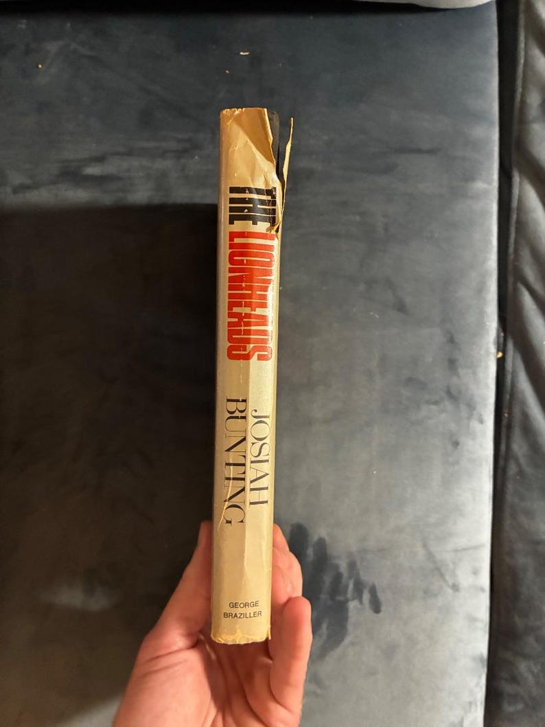 The Lionheads by Josiah Bunting 1972 First Edition 4th Printing Near Fine/Good Hardcover image 7
