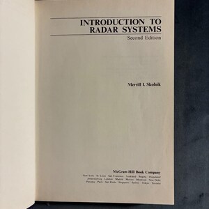 Introduction to Radar Systems by Merrill I. Skolnik 1980 Edition Hardcover image 4