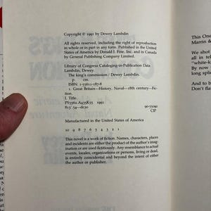 The King's Commission by Dewey Lambdin 1991 First Edition First Printing Near Fine/Near Fine image 3