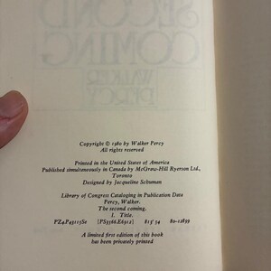 A Segunda Vinda, de Walker Percy, 1980, Primeira Edição, Primeira Impressão, Ótimo/Muito Bom imagem 7