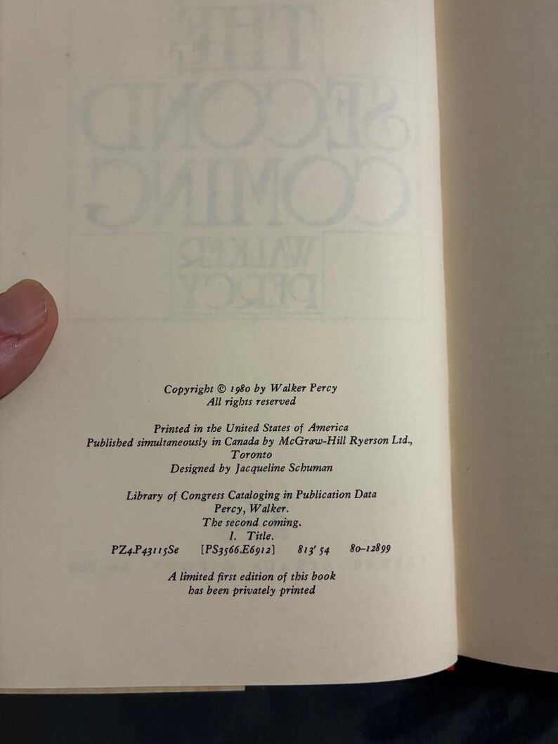 A Segunda Vinda, de Walker Percy, 1980, Primeira Edição, Primeira Impressão, Ótimo/Muito Bom imagem 7