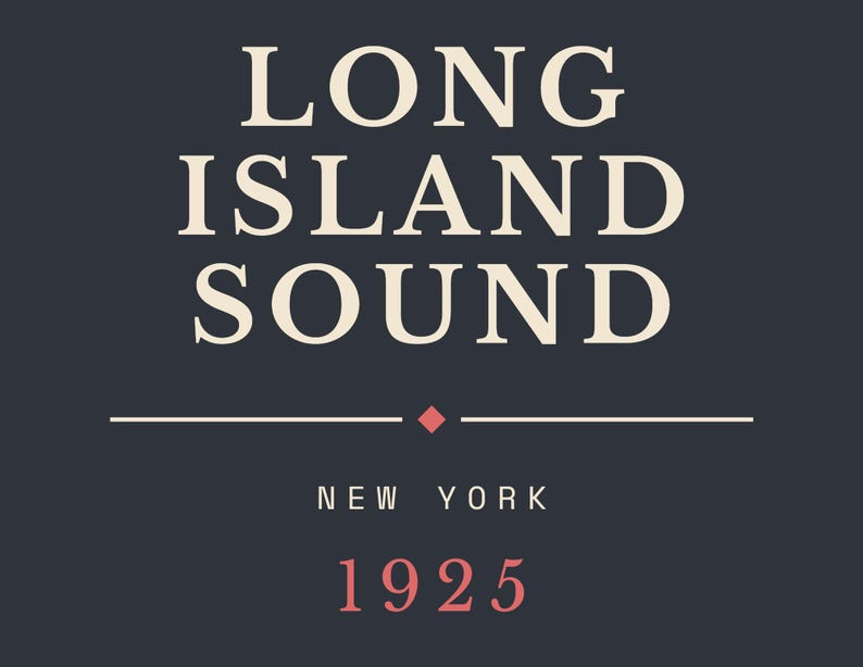 Long Island Sound Pennant, Gatsby Literary Print, Coastal Wall Art image 12