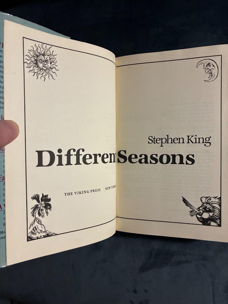 Diferentes estaciones de Stephen King, 1982, primera edición, primera impresión, tapa dura, estado casi perfecto/muy bueno. imagen 3