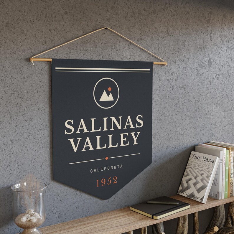 Salinas Valley Decorative Pennant Flag — Vintage California 1952 Wall Banner image 5