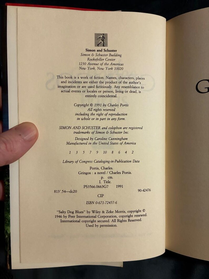 Gringos by Charles Portis 1991 First Edition First Printing Fine/Near Fine Hardcover image 4