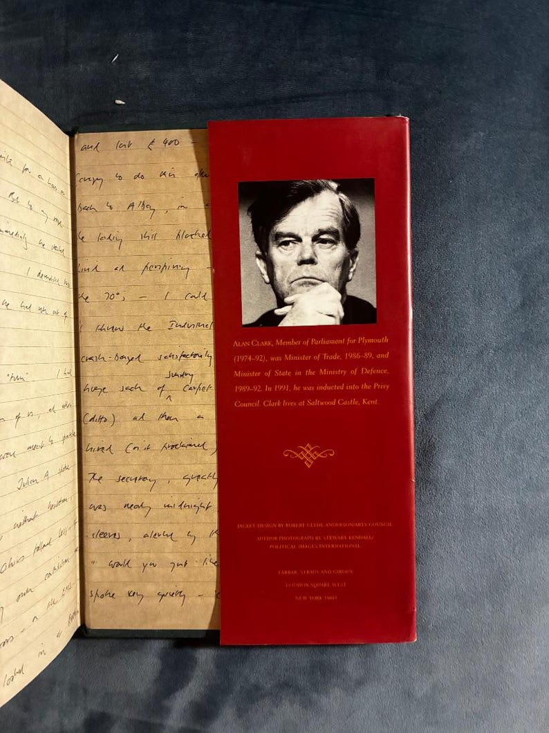 Mrs. Thatcher's Minister: The Private Diaries of Alan Clark 1994 First Edition First Printing Near Fine/Very Good image 2