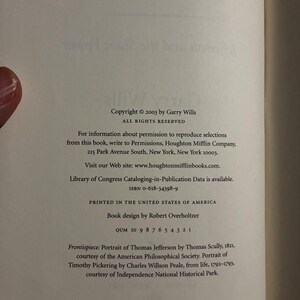 Negro President: Jefferson and the Slave Power by Garry Wills First Edition First Printing Fine/Very Good Hardcover image 4