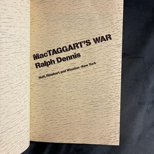 MacTaggart's War by Ralph Dennis 1979 First Edition First Printing Near Fine/Very Good image 3